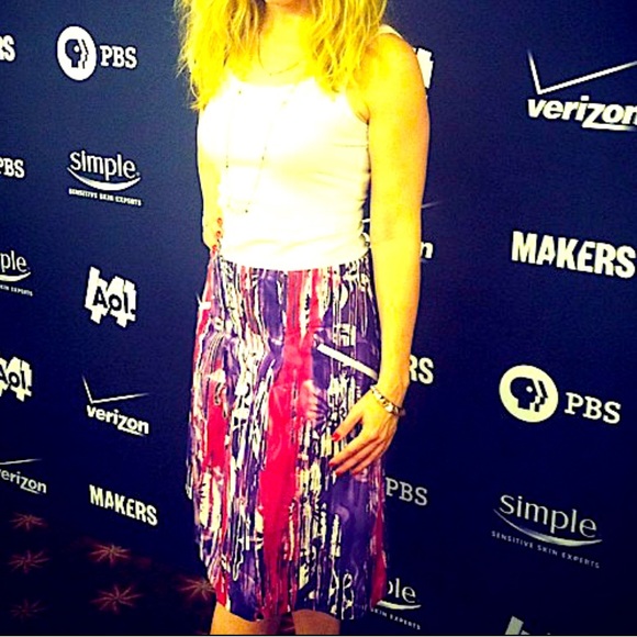 Piazza Sempione Purple Pink Multicolor graffiti Abstract Italian Designer Skirt - Picture 1 of 10